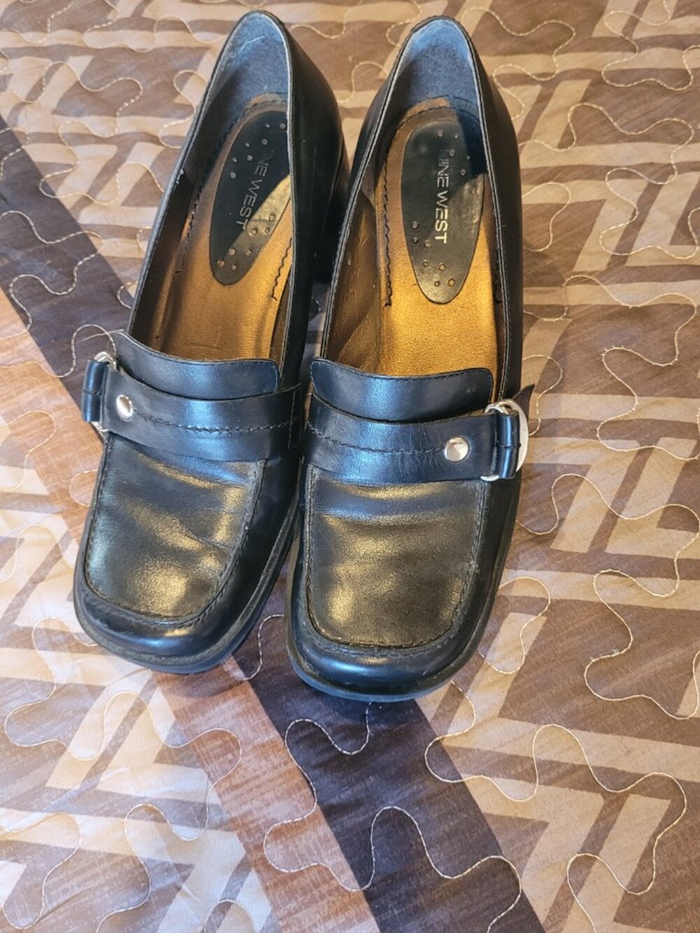 9 West Block heel loafers size 7.5
